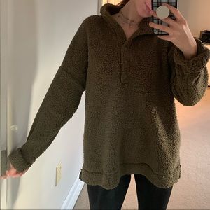 american eagle green fleece jacket
